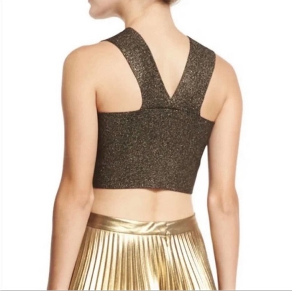 ♡$235 ICONIC A.L.C.™ ☆Ali☆ Bronze Metallic Crop Top♡ Size Medium♡ FLAWLESS♡ - Picture 2 of 11